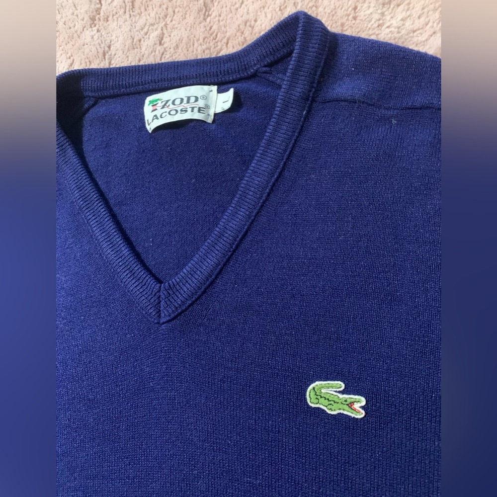 Lacoste Men's Blue V-Neck Sweater